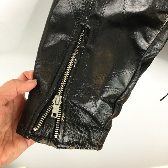 Vintage Buffalo Leather Eagle Patch biker jacket - Picture 12 of 16